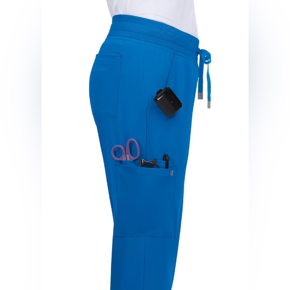 Cureology Women’s Navy 6-Pocket Elastic Waistband Cargo Jogger Scrubs - Size S - Picture 5 of 5